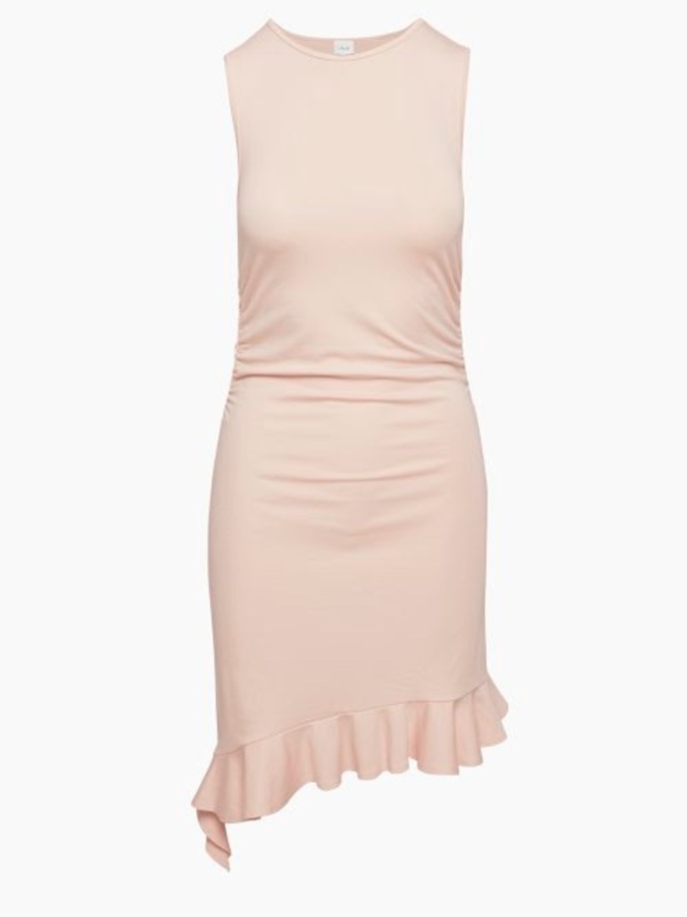 Wilfred Franco Dress Sleeveless Asymmetrical Ruffle Dress in Light Blush